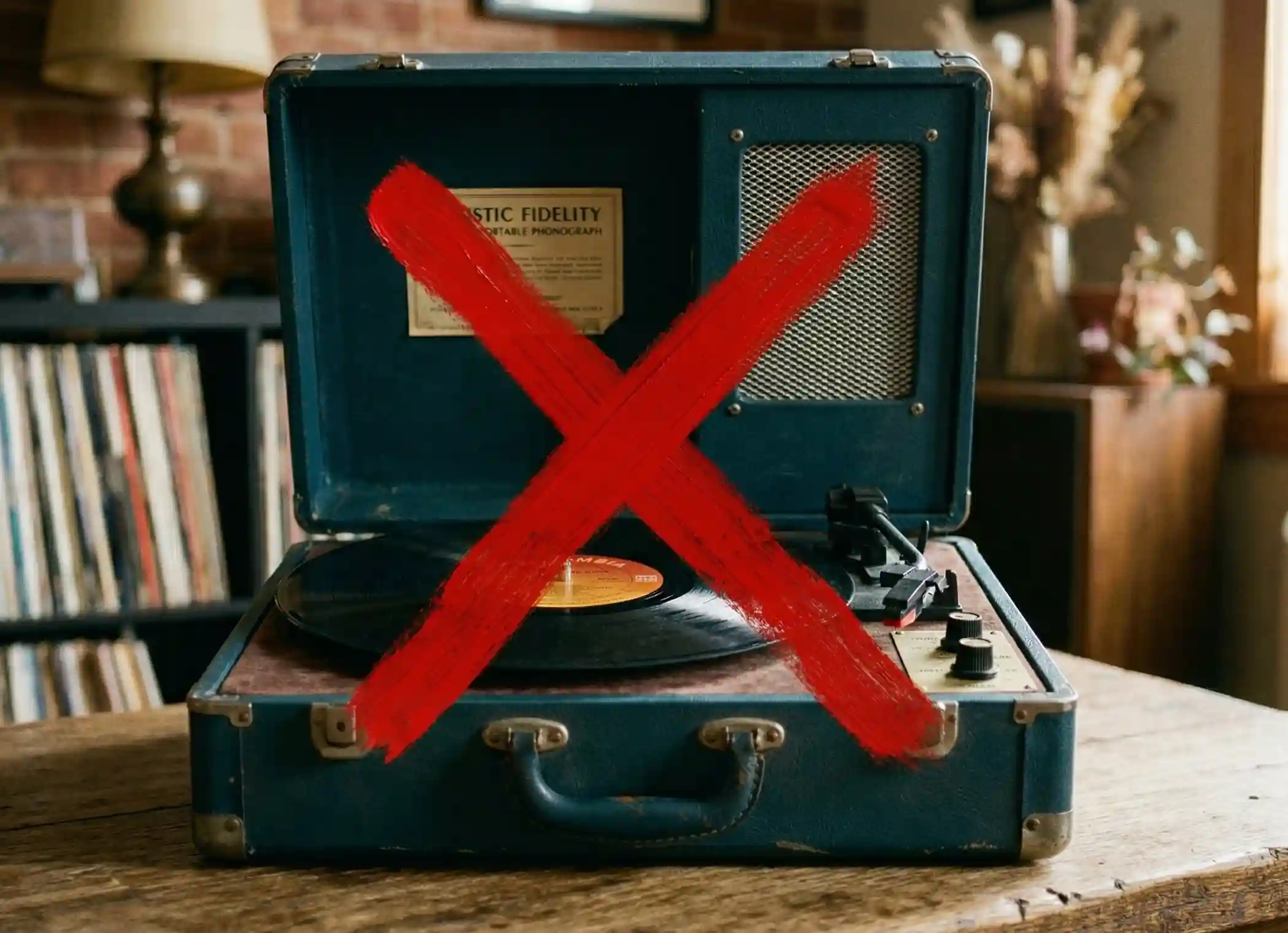 Platine vinyle valise à éviter — destructrice pour vos disques