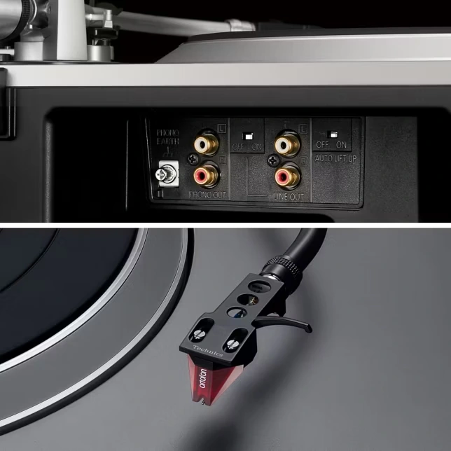 Technics SL-1500CS détail cellule Ortofon 2M Red et câblage headshell
