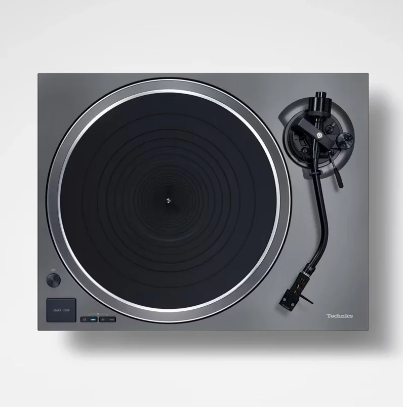Technics SL-1500CS vue de dessus — plateau aluminium et bras de lecture S