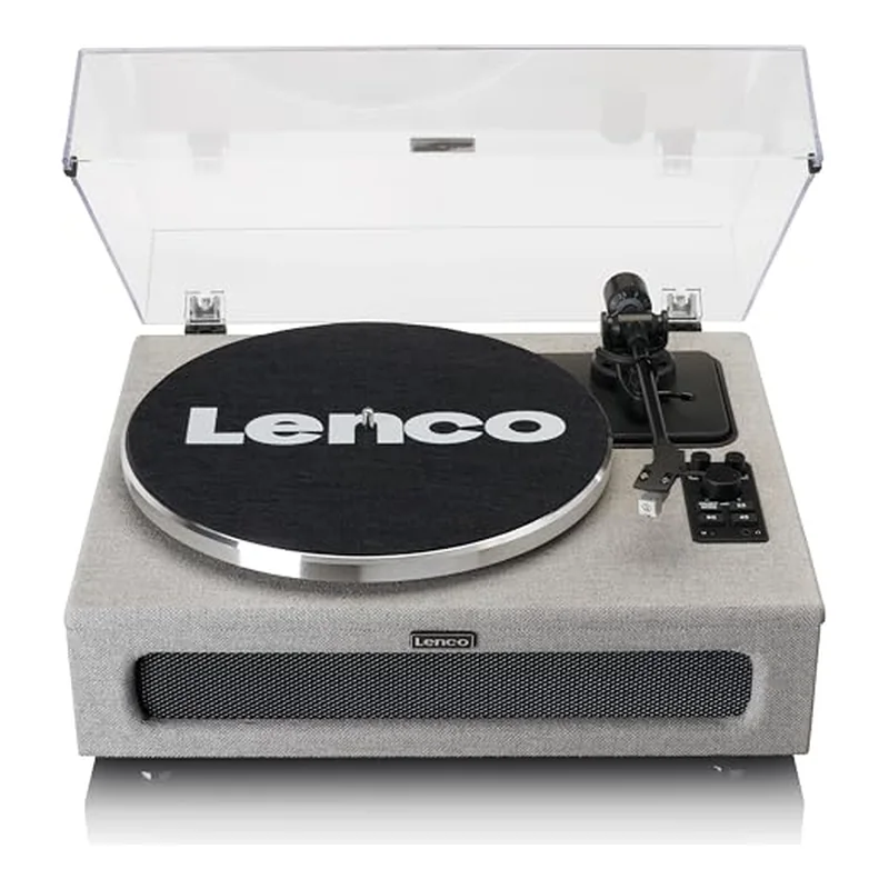 Tourne-disque vintage Lenco LS-440 console gris avec haut-parleurs intégrés