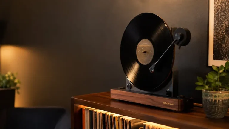Fond de héro — platine vinyle verticale