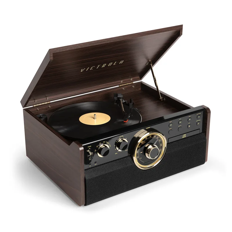 Victrola Empire 6-en-1, meuble platine vinyle rétro avec haut-parleurs intégrés